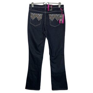 Style & Co Denim Womens Bootcut Embellished Tummy Control Jeans Dark Wash 8‎